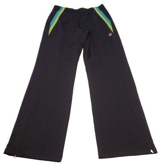 Fila Sport Retro Jogger Track Pants Nylon w Ankle Zipper Ladies XL NWOT Navy - Picture 1 of 15